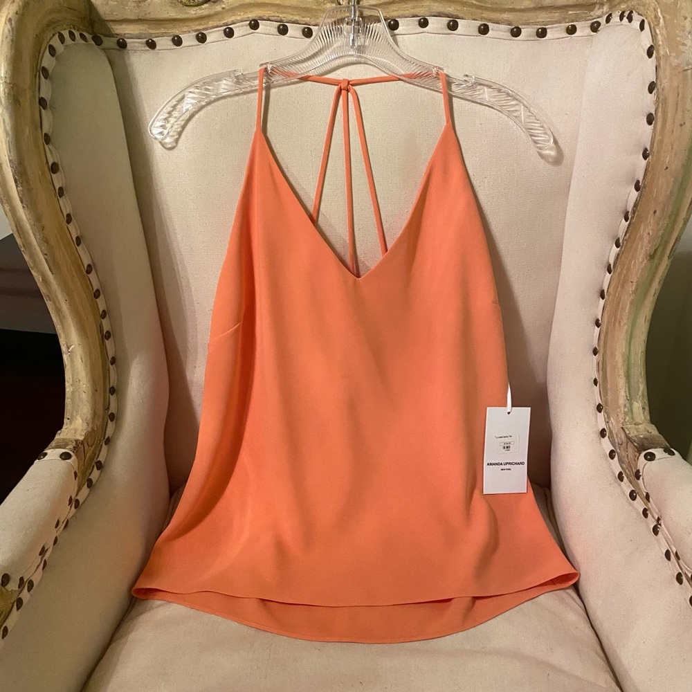 Amanda Uprichard orange 3 strap Becky top